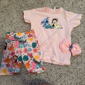 2 Toddler Lilo & Stitch toddler outfit & bow
